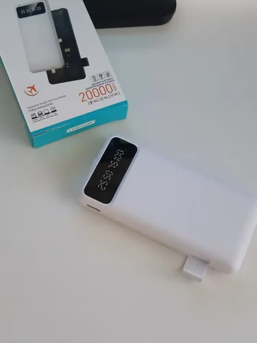 ?Power Bank 20.000 mAh Novo - Cabos Embutidos + Lanterna e Suporte<br>?D