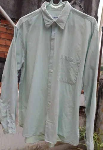 Camisa manga longa masculina 100% algodão