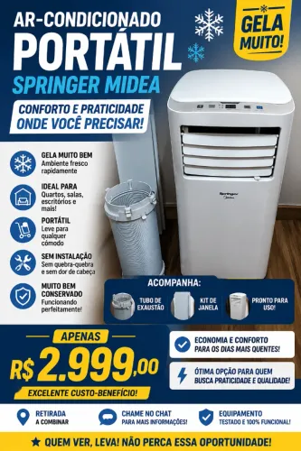 AR-CONDICIONADO PORTÁTIL SPRINGER MIDEA - SUPER CONSERVADO!