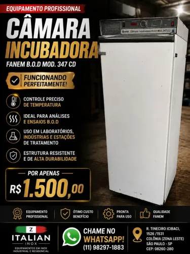 Câmara Incubadora Fanem funcionando