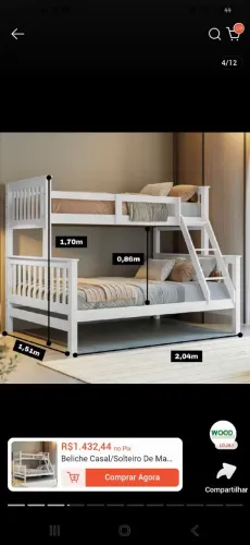 Cama beliche casal e solteiro