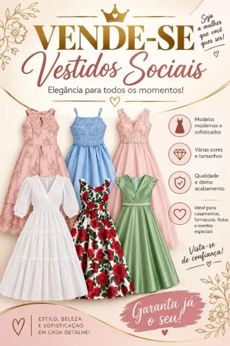 VESTIDOS SOCIAIS (SUPER LINDOS!) Contato: * 