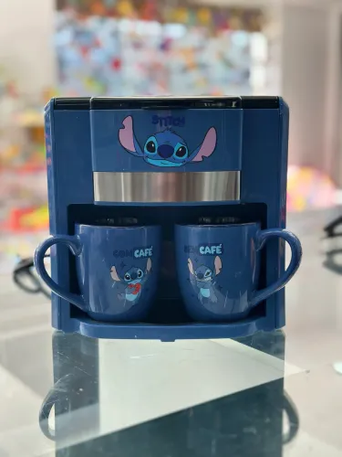 Cafeteira Elétrica Stitch com 2 Canecas