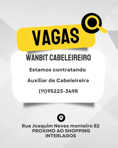 Vaga auxiliar de cabeleireiro
