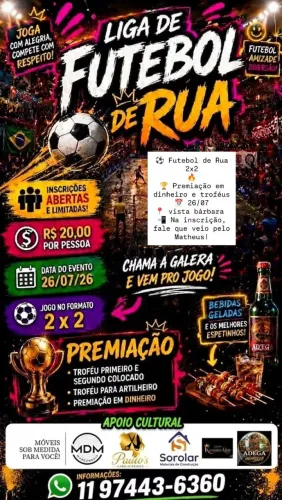 Futebol 2x2 Com Premiação em sorocaba