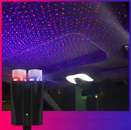 Luminária para interior de veículo usb 360 graus