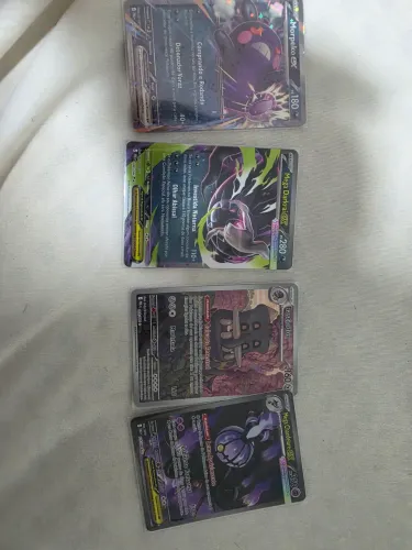 Carta pokemon mega chandelure ex, dakrai, morpeko e bastiodon