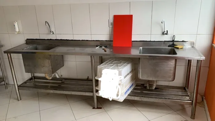 PIA DUPLA DE AÇO INOX 3 METROS