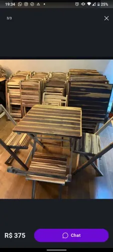 Conjunto Mesa e Cadeiras - Madeira