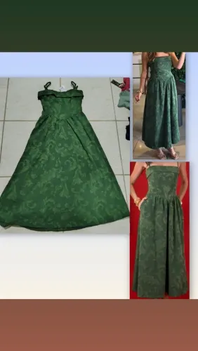 Vestido longo cor verde bandeira (NOVO COM ETIQUETA)