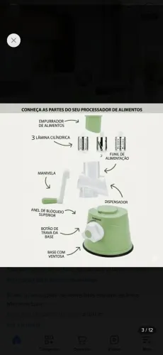 Cortador Fatiador Ralador Triturador Inox Legumes Alimentos