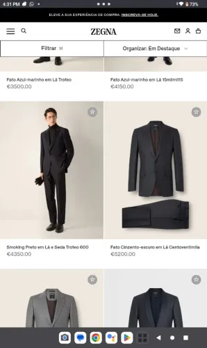 Terno/SMOKING ERMENEGILDO ZEGNA , comprado na DASLU,nunca foi usado.TAMANHO 50 