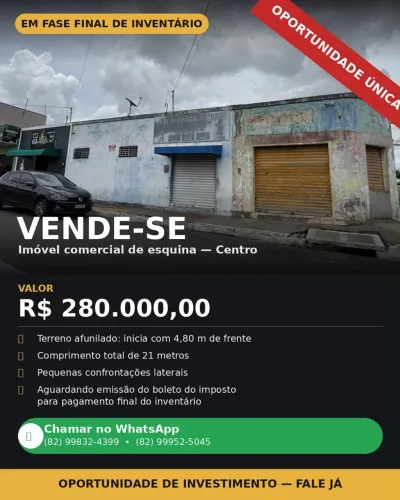 Vendo imóvel no centro de Arapiraca