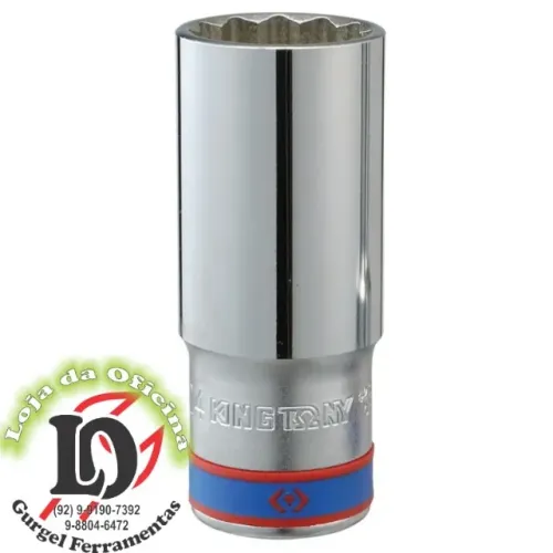 Soquete Estriado Longo 28mm - 1/2" - King Tony-KT423028M