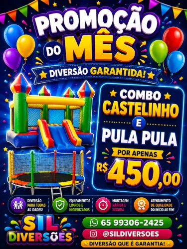 Brinquedo, castelinho e pula pula