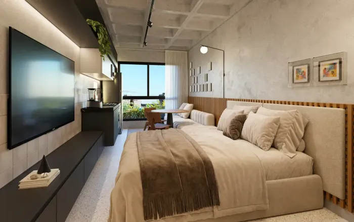 (EV) MILLENIUM URBAN HALL | Studios e 2 Quartos em Boa Viagem ao Lado do Costa Brava