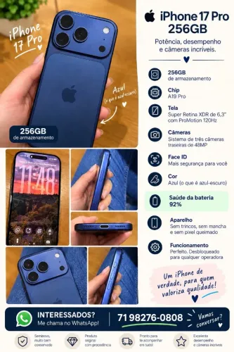 Iphone 17 Pro 256G Azul Intenso
