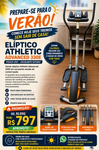 Eliptico Athletic Advanced 330E - Usado, em ótimo estado