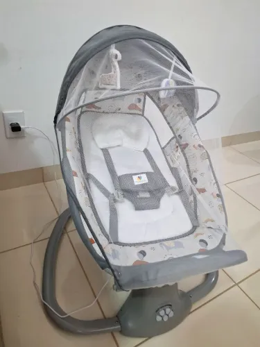 Cadeira De Balanço Para Bebê Mastela Techno Premium Elétrica Cinza<br>