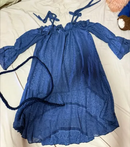 Vestido Azul Rendado P