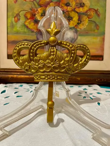 CABIDEIRO PROVENÇAL RESINA/METAL COROA VINTAGE