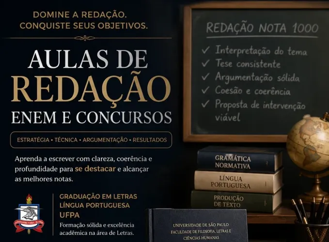 AULAS DE REDAÇÃO PARA ENEM E CONCURSOS 