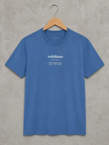 Camiseta Hering Masculina Azul ?Cotidiano? Tam. M