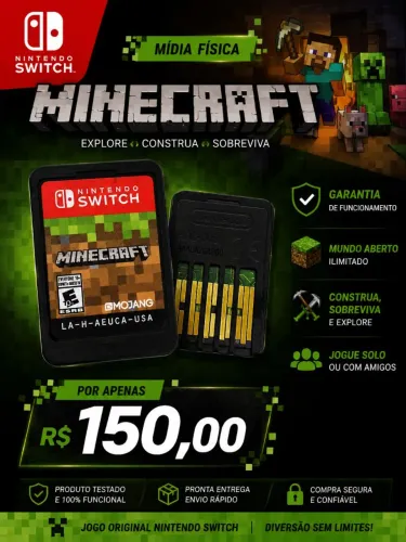Minecraft - Nintendo Switch midia fisica original