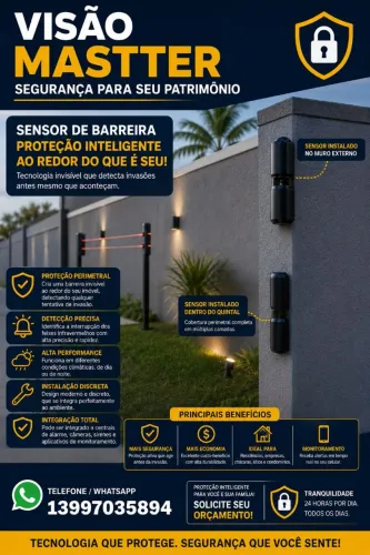 Sensor de barreira no muro/alarme