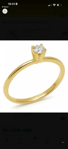 Anel ouro 18k 1,1 grama