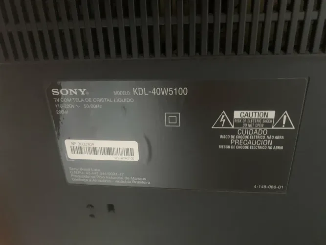 Vendo TV Sony Bravia para retirada de peças 