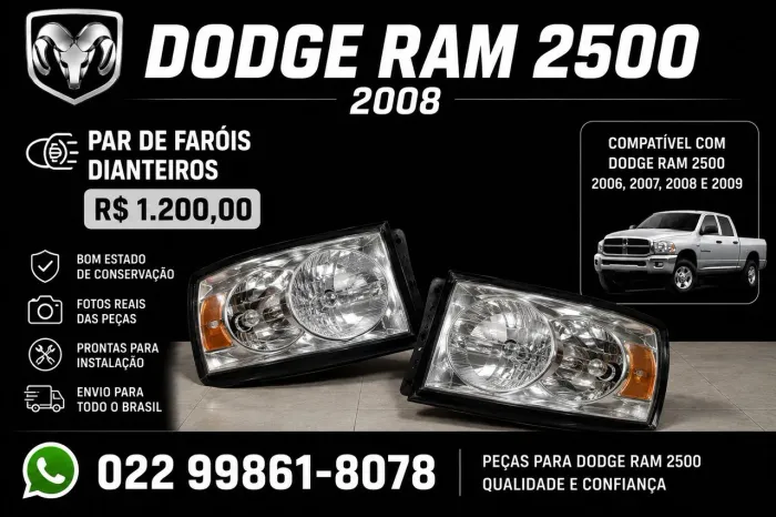 Par Faróis Dodge Ram 2500 2008