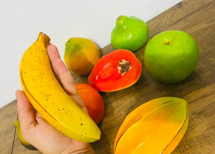 Lote Antigo Frutas De Cerâmica Anos 70 - Impecáveis (9 Peças)