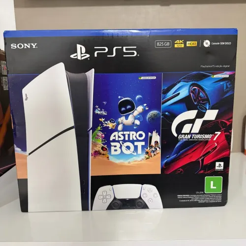PlayStation 5 Slim Digital, 825Gb, 1 controle, com 2 jogos, lacrado!