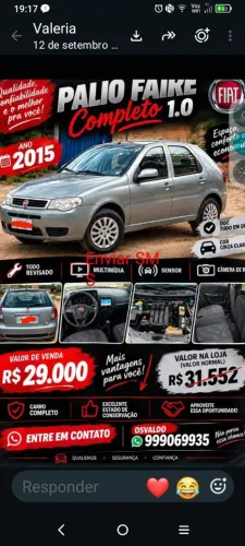 Fiat Palio RUA 1.0 Fire Flex 8V 5P 2015