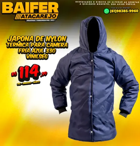 Japona de Nylon Térmica Para Câmera Fria Azul 330 Vinilseg