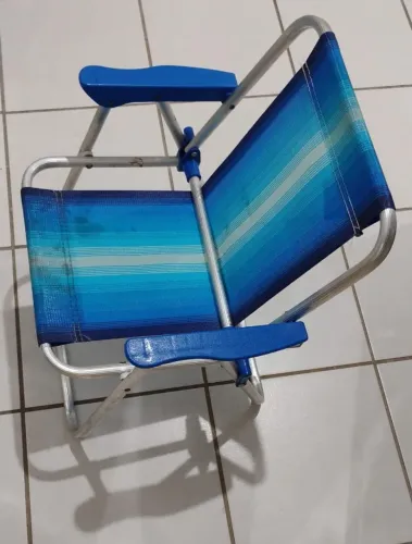 Cadeira Infantil Alta MOR Alumínio Dobrável Azul - Até 30 kg