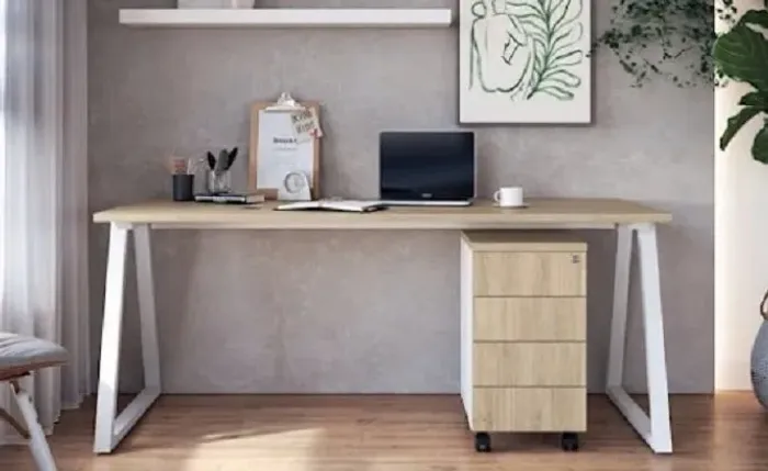 Conjunto Office/Mesa Híbrida/180L+Gaveteiro Volante, R$2.628,66!