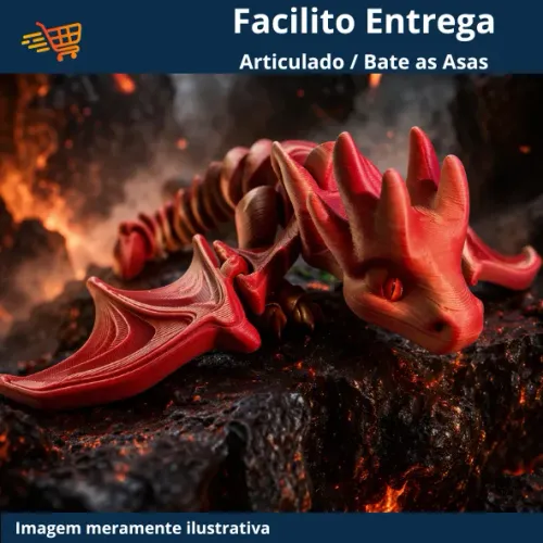 Dragão Articulado - Flexível e Colecionável -Facilito Entrega