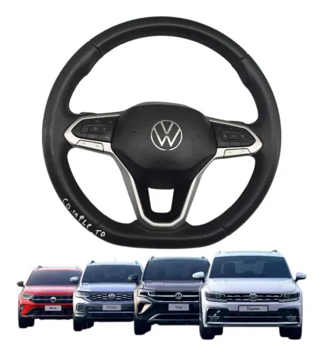 Volante Completo Com Airbag Nivus Polo Taos T-Cross Virtus  Preto Original