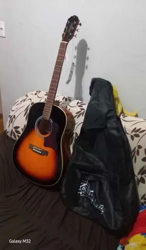 Violão gianinni excelente sem riscos ( vai com cabo + capotraste) violão elétrico 