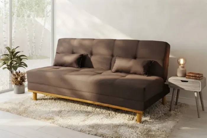 Sofá Cama Aurora Marrom ( FRETE GRÁTIS )