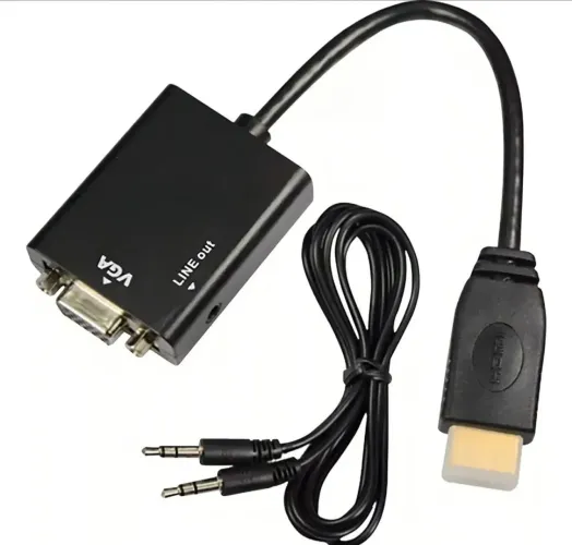 Adaptador Cabo Conversor Hdmi Para Saída Vga Com Audio P2