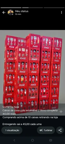 Caixas de coca cola retornável 2 litros