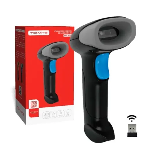 Leitor Código De Barras Sem Fio Usb 1d2d Qr Code Danfe Ean Cor Azul 110v/220v