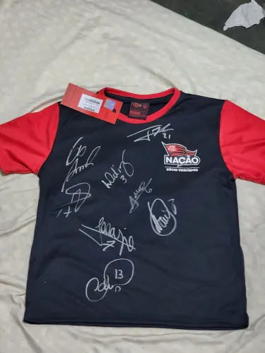 Camisa Flamengo Autografada elenco 2026 Futebol Nação CRF