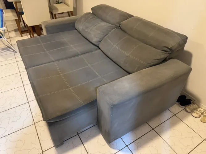 Sofá Retrátil e Reclinável Cinza 2m