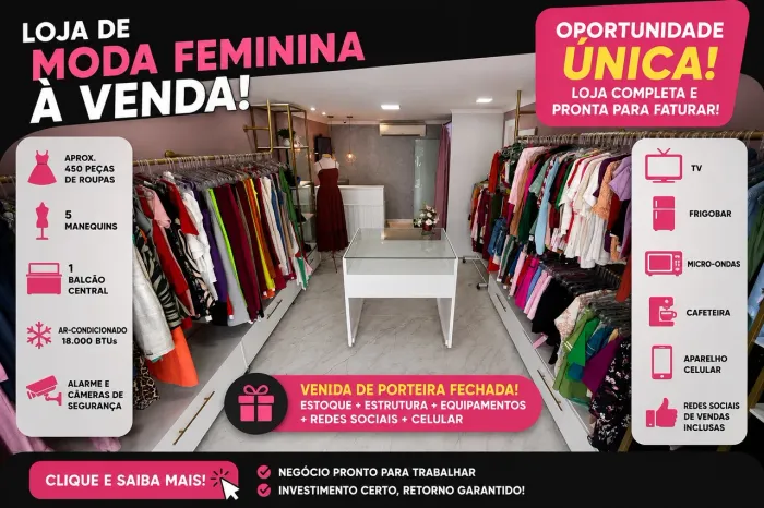 LOJA DE ROUPA FEMININA A VENDA