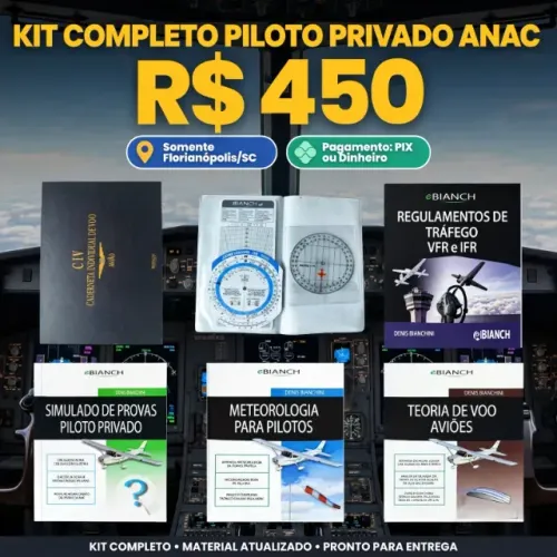 Coleção Completa Livros Piloto Privado ANAC - Denis Bianchini + CIV + Computador de Voo