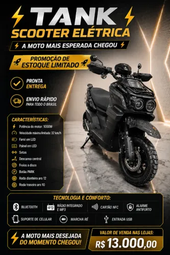 ? TANK SCOOTER ELÉTRICA ? A MOTO MAIS ESPERADA CHEGOU ?